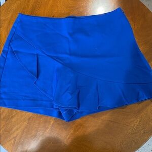 Zara blue faux wrap skort